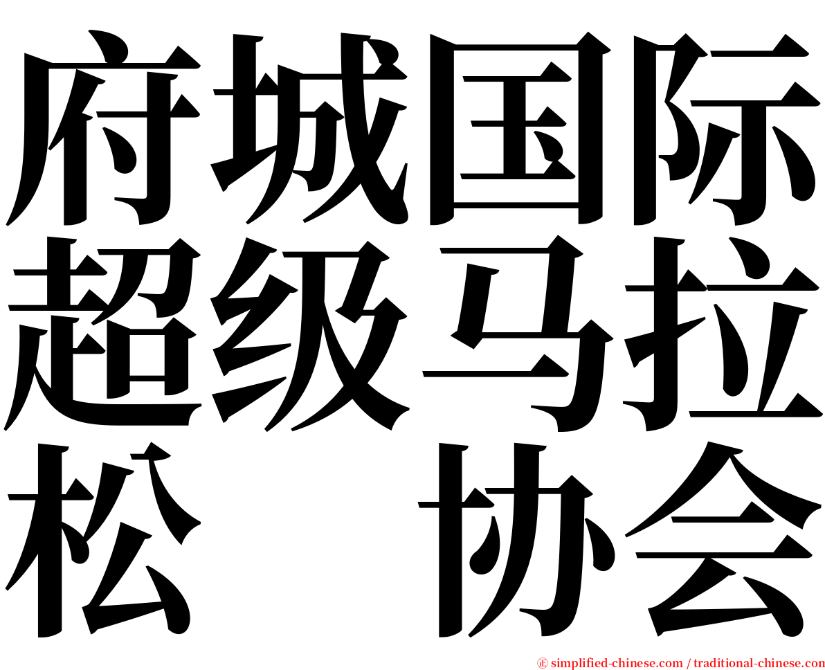 府城国际超级马拉松　协会 serif font